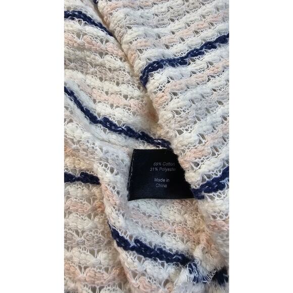 Lane bryant 26 / 28 open knit striped shawl open cardigan office teacher sweater - Picture 5 of 8